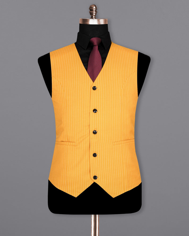 Sunshine yellow Woolrich Striped Sports Waistcoat V1515-36, V1515-38, V1515-40, V1515-42, V1515-44, V1515-46, V1515-48, V1515-50, V1515-52, V1515-54, V1515-56, V1515-58, V1515-60