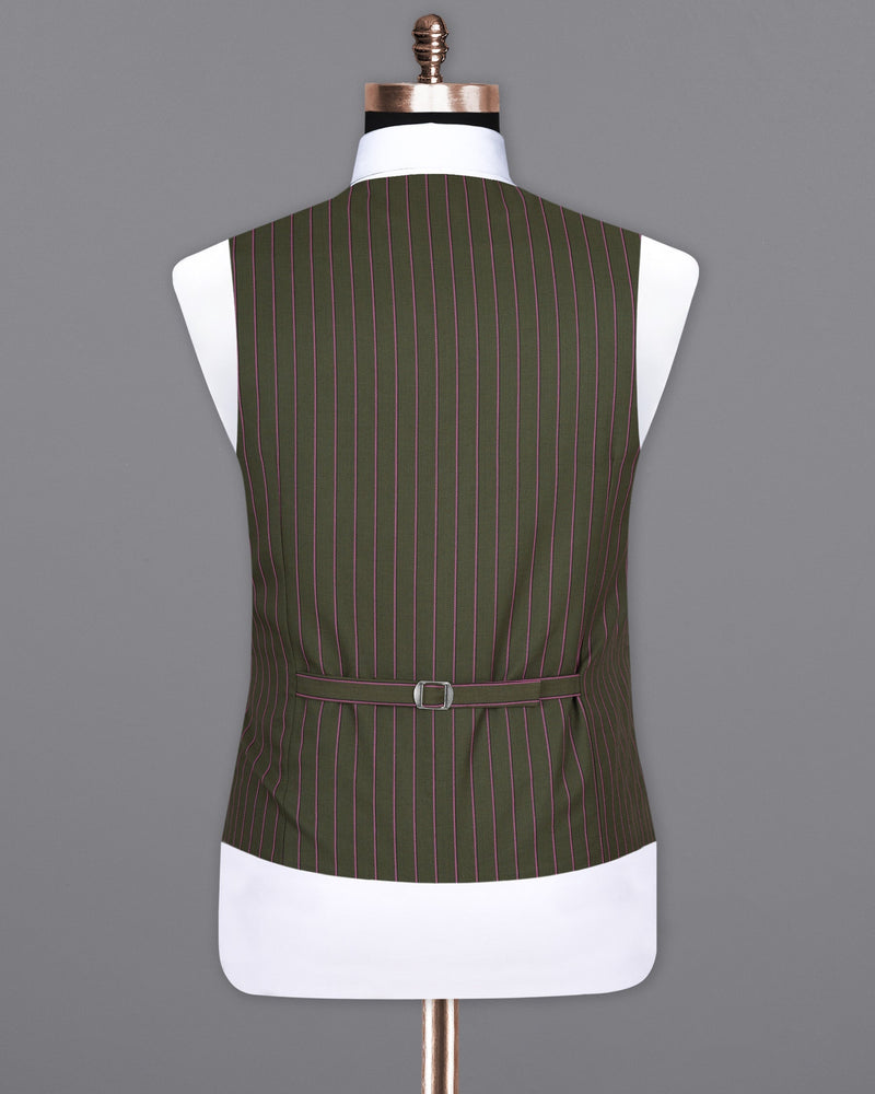 Kelp Green Woolrich Striped Waistcoat V1516-36, V1516-38, V1516-40, V1516-42, V1516-44, V1516-46, V1516-48, V1516-50, V1516-52, V1516-54, V1516-56, V1516-58, V1516-60