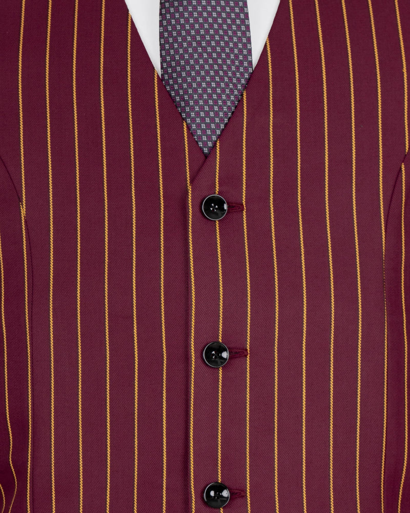 Paprika Maroon Striped Wool Rich Waistcoat V1517-36, V1517-38, V1517-40, V1517-42, V1517-44, V1517-46, V1517-48, V1517-50, V1517-52, V1517-54, V1517-56, V1517-58, V1517-60