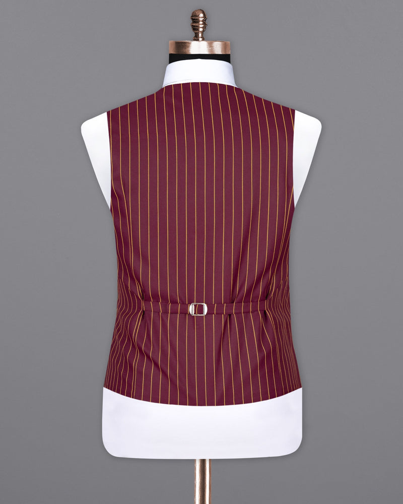 Paprika Maroon Striped Wool Rich Waistcoat V1517-36, V1517-38, V1517-40, V1517-42, V1517-44, V1517-46, V1517-48, V1517-50, V1517-52, V1517-54, V1517-56, V1517-58, V1517-60