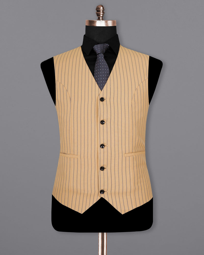 Harvest Gold Cream Striped Woolrich Waistcoat V1518-36, V1518-38, V1518-40, V1518-42, V1518-44, V1518-46, V1518-48, V1518-50, V1518-52, V1518-54, V1518-56, V1518-58, V1518-60