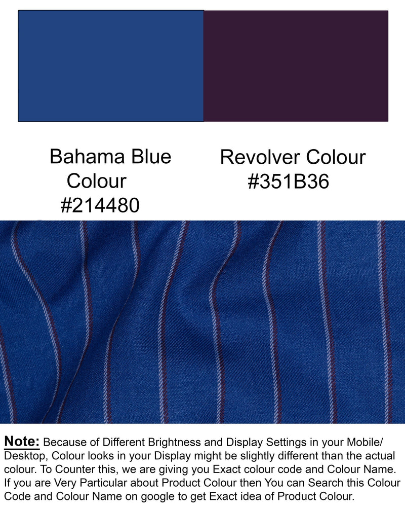 Bahama Blue Striped Woolrich Waistcoat V1521-36, V1521-38, V1521-40, V1521-42, V1521-44, V1521-46, V1521-48, V1521-50, V1521-52, V1521-54, V1521-56, V1521-58, V1521-60