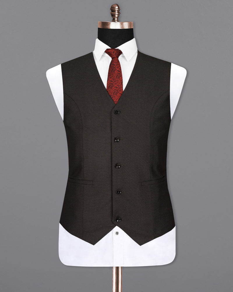 Blackish Brown Wool Rich Waistcoat V1526-36, V1526-38, V1526-40, V1526-42, V1526-44, V1526-46, V1526-48, V1526-50, V1526-52, V1526-54, V1526-56, V1526-58, V1526-60