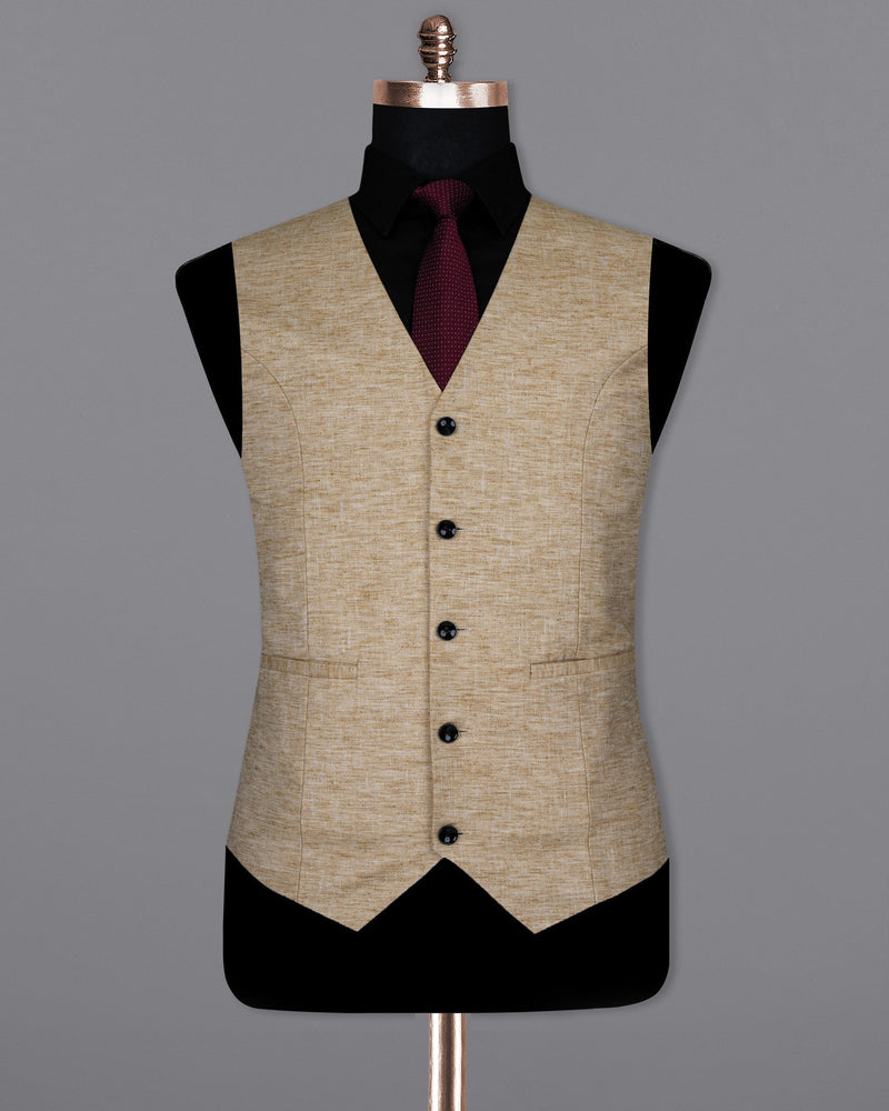 Sandrift Brown Luxurious Linen Sports Waistcoat V1559-36, V1559-38, V1559-40, V1559-42, V1559-44, V1559-46, V1559-48, V1559-50, V1559-52, V1559-54, V1559-56, V1559-58, V1559-60