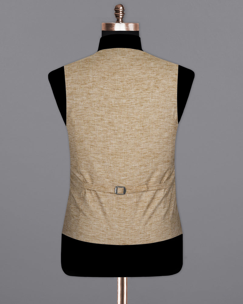 Sandrift Brown Luxurious Linen Sports Waistcoat V1559-36, V1559-38, V1559-40, V1559-42, V1559-44, V1559-46, V1559-48, V1559-50, V1559-52, V1559-54, V1559-56, V1559-58, V1559-60