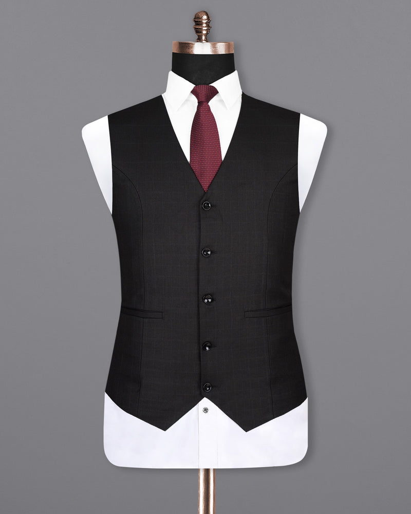 Jade Black Wool Rich Waistcoat V1571-36, V1571-38, V1571-40, V1571-42, V1571-44, V1571-46, V1571-48, V1571-50, V1571-52, V1571-54, V1571-56, V1571-58, V1571-60