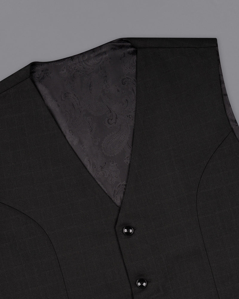 Jade Black Wool Rich Waistcoat V1571-36, V1571-38, V1571-40, V1571-42, V1571-44, V1571-46, V1571-48, V1571-50, V1571-52, V1571-54, V1571-56, V1571-58, V1571-60