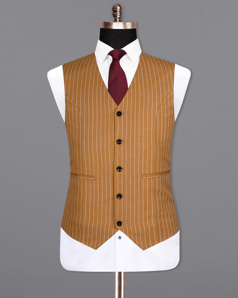 Rust Striped Wool Rich Waistcoat V1582-36, V1582-38, V1582-40, V1582-42, V1582-44, V1582-46, V1582-48, V1582-50, V1582-52, V1582-54, V1582-56, V1582-58, V1582-60