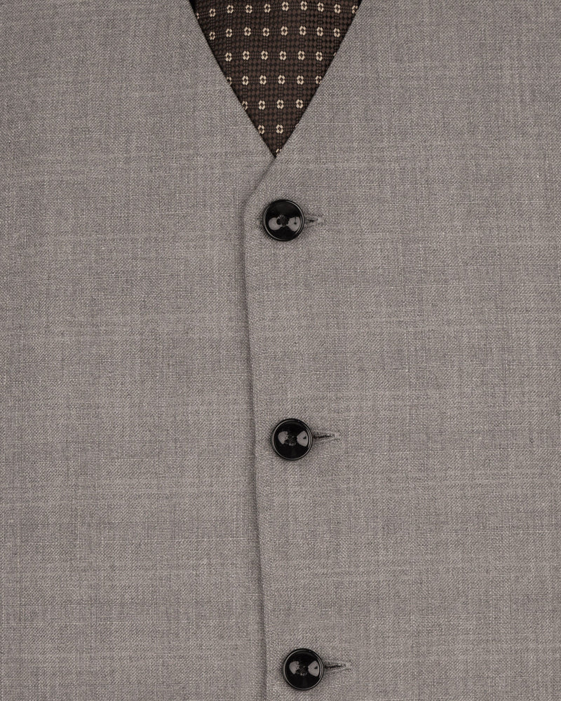 Venus Gray Subtle Plaid Wool Rich Waistcoat V1595-36, V1595-38, V1595-40, V1595-42, V1595-44, V1595-46, V1595-48, V1595-50, V1595-52, V1595-54, V1595-56, V1595-58, V1595-60