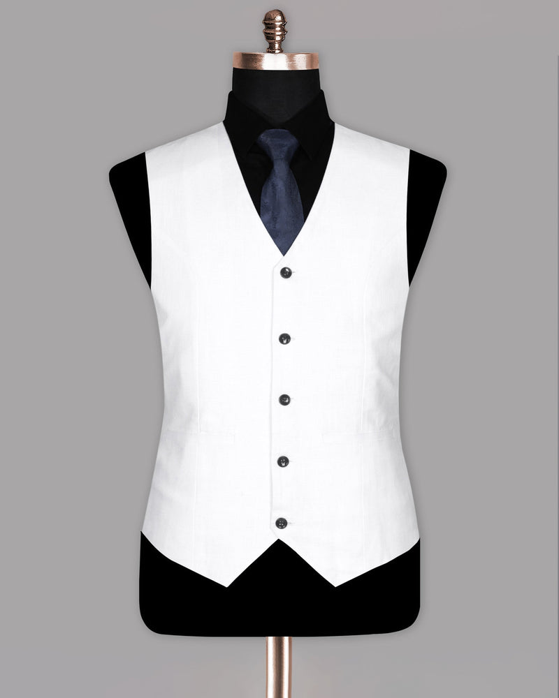 Bright White Linen Performance Waistcoat