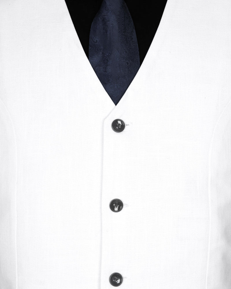 Bright White Linen Performance Waistcoat