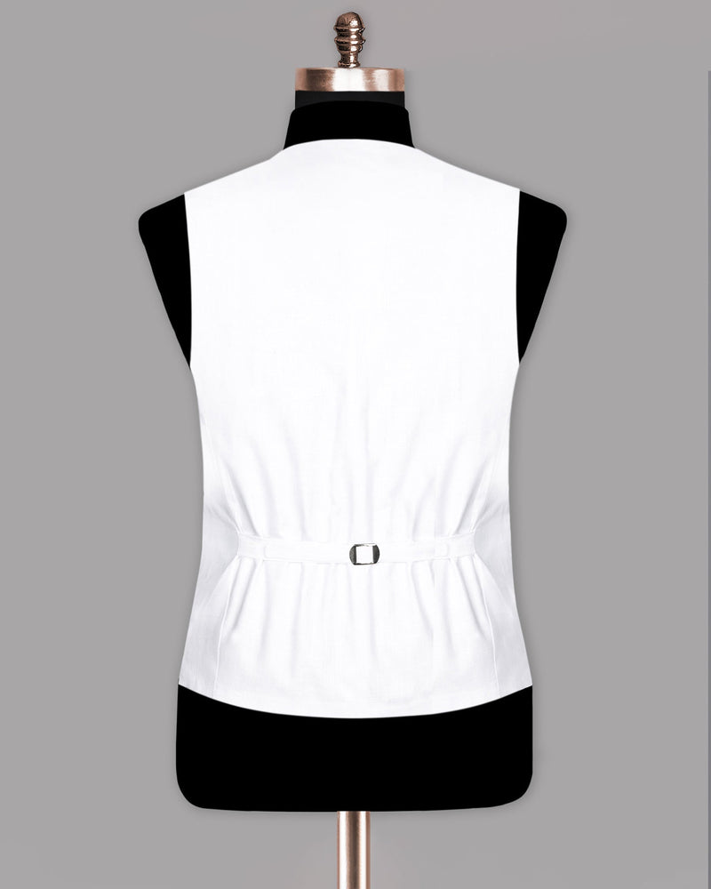 Bright White Linen Performance Waistcoat