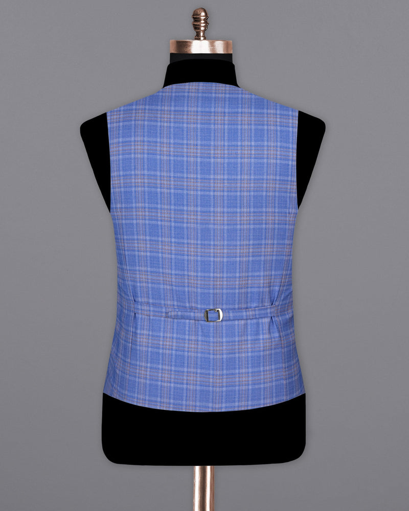 Ship Cove Super fine Blue Plaid Woolrich Waistcoat V1619-36, V1619-38, V1619-40, V1619-42, V1619-44, V1619-46, V1619-48, V1619-50, V1619-52, V1619-54, V1619-56, V1619-58, V1619-60