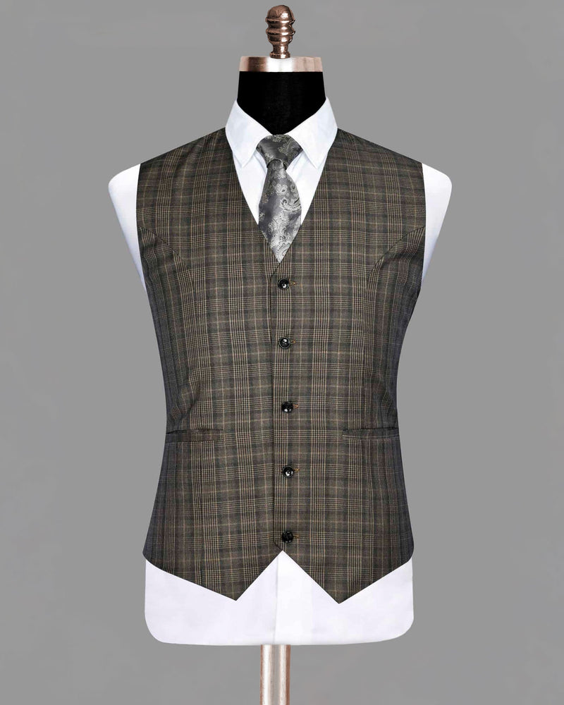 Walnut Plaid Waistcoat V161-42, V161-36, V161-60, V161-46, V161-52, V161-56, V161-50, V161-44, V161-48, V161-38, V161-40, V161-58, V161-54