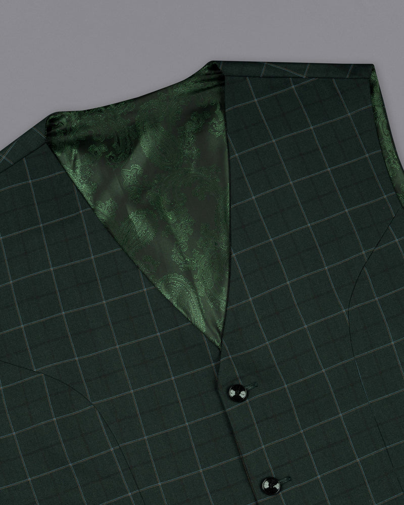 Lunar Green Super fine windowpane Woolrich Waistcoat V1624-36, V1624-38, V1624-40, V1624-42, V1624-44, V1624-46, V1624-48, V1624-50, V1624-52, V1624-54, V1624-56, V1624-58, V1624-60