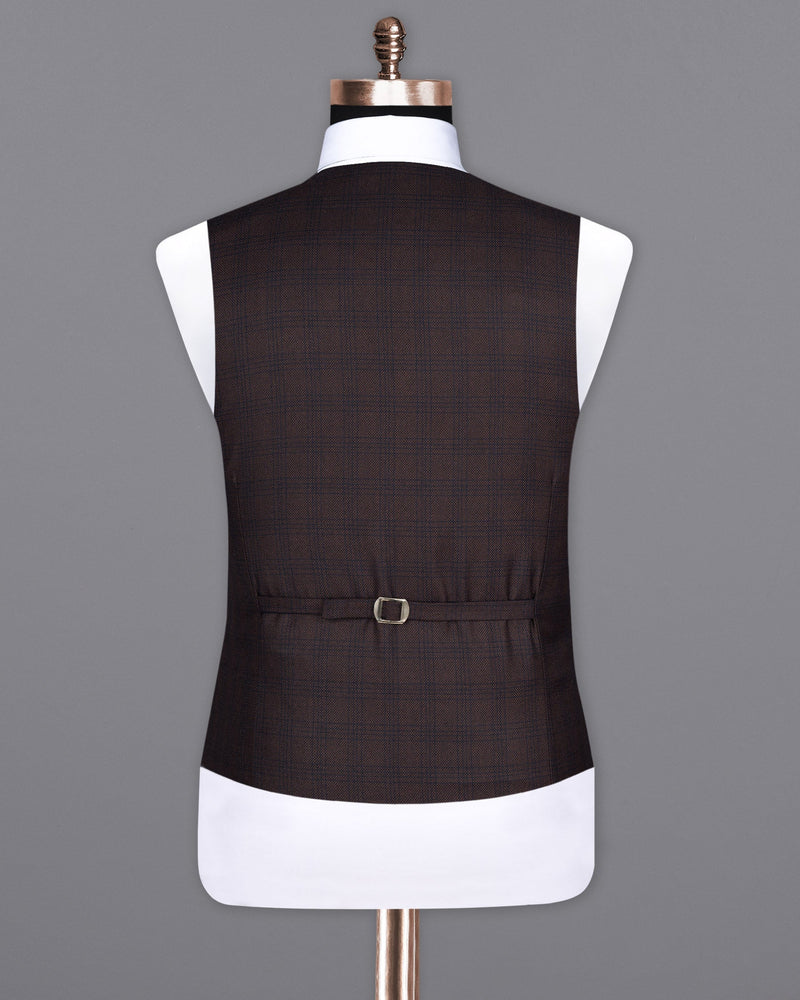 Thunder Brown Subtle Checkered Woolrich Waistcoat V1625-36, V1625-38, V1625-40, V1625-42, V1625-44, V1625-46, V1625-48, V1625-50, V1625-52, V1625-54, V1625-56, V1625-58, V1625-60