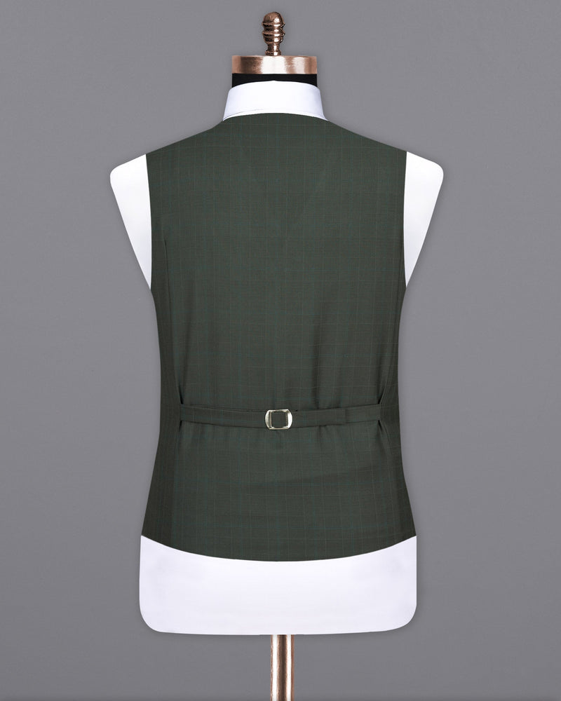 Dune Green Super fine Plaid Woolrich Waistcoat V1627-36, V1627-38, V1627-40, V1627-42, V1627-44, V1627-46, V1627-48, V1627-50, V1627-52, V1627-54, V1627-56, V1627-58, V1627-60