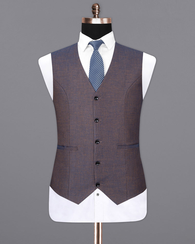 Brownish with Downriver Blue Two Tone Waistcoat