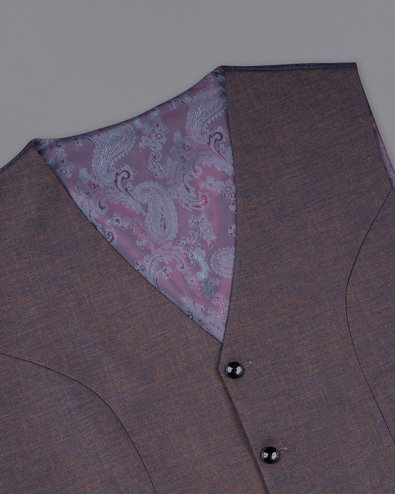 Brownish with Downriver Blue Two Tone Waistcoat