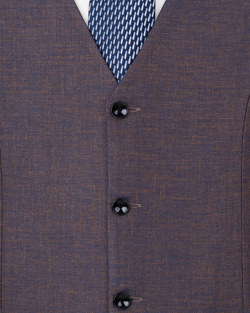 Brownish with Downriver Blue Two Tone Waistcoat