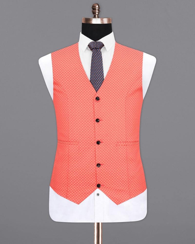 Bittersweet Pink Textured Waistcoat