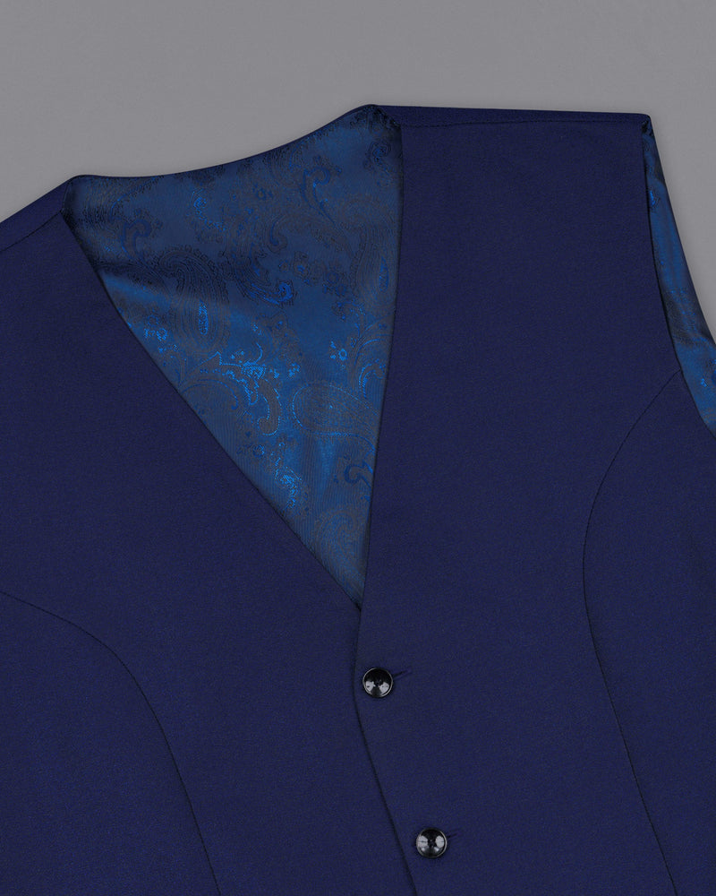 Cloud Burst Blue Textured Waistcoat