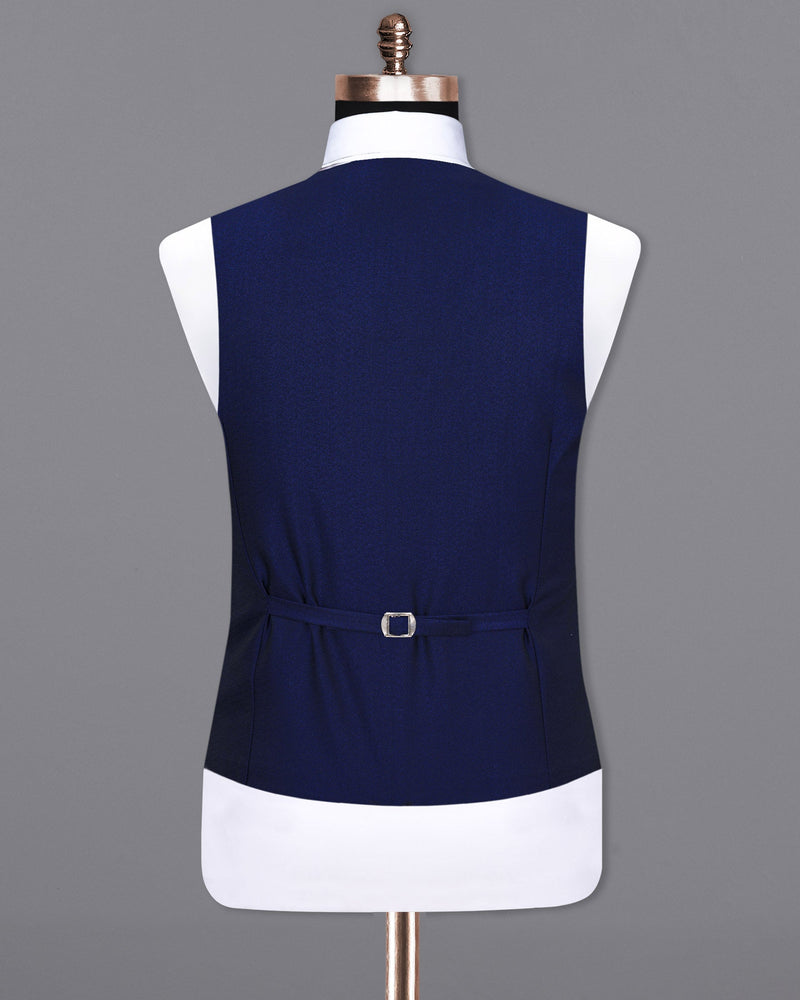 Cloud Burst Blue Textured Waistcoat