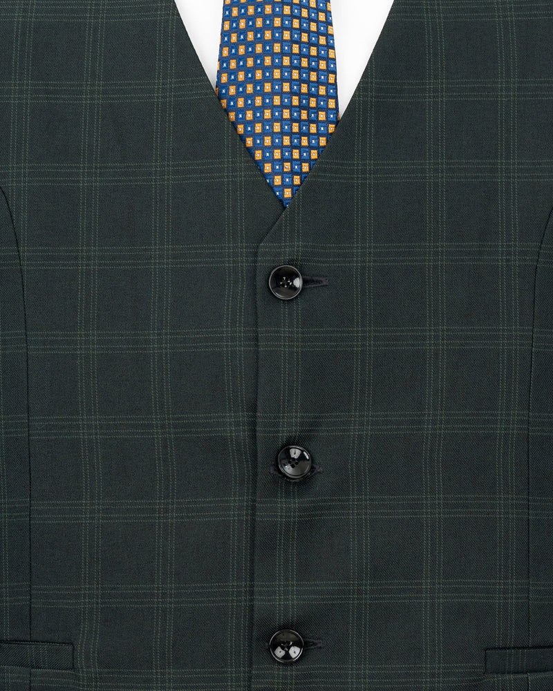 Iridium Green Windowpane Waistcoat