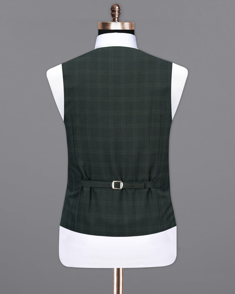 Iridium Green Windowpane Waistcoat