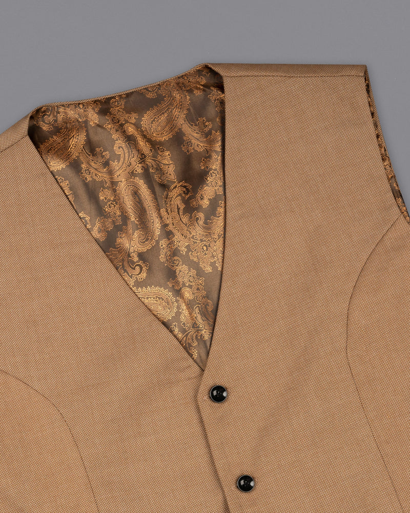 Brownish Dobby Textured Waistcoat