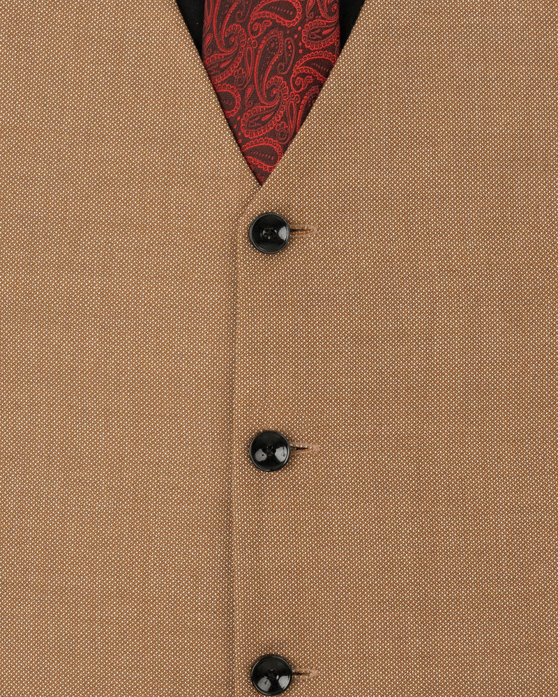 Brownish Dobby Textured Waistcoat