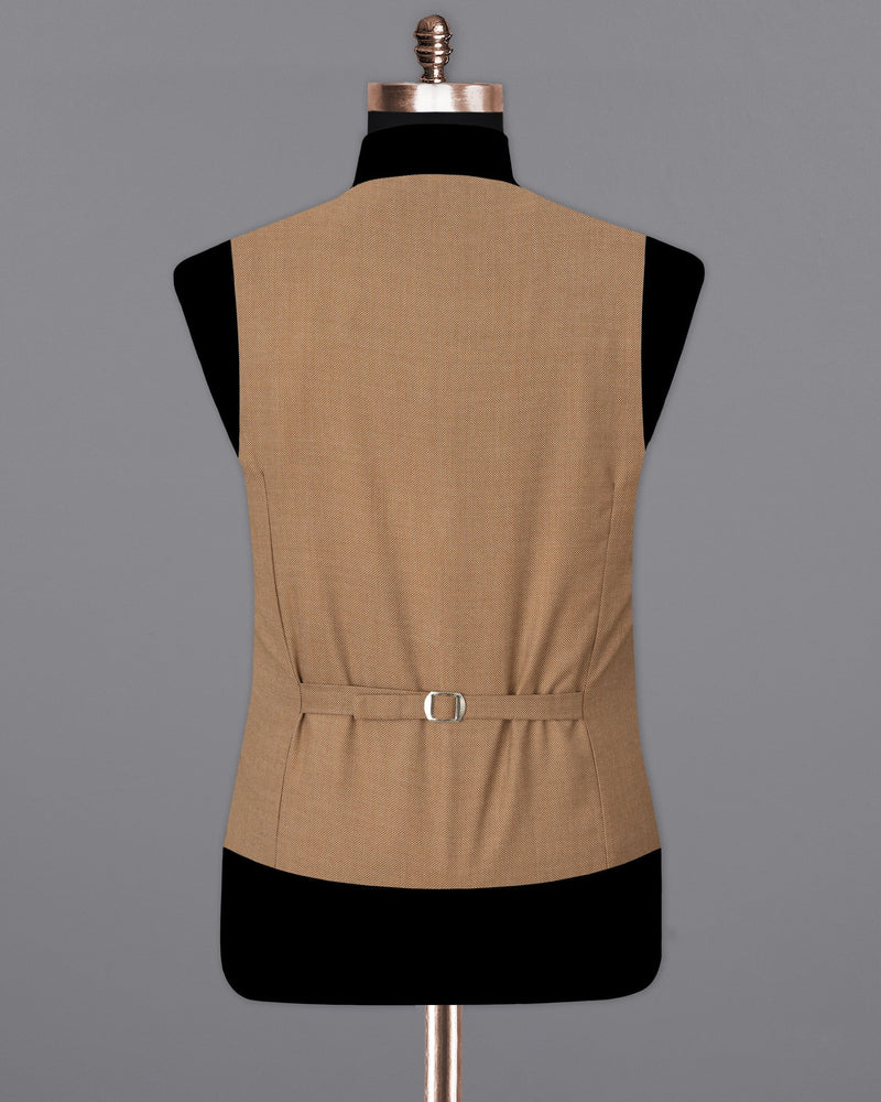 Brownish Dobby Textured Waistcoat