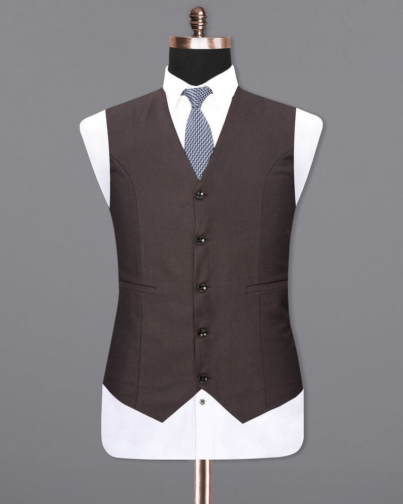 Bleached Cedar Brown Textured Waistcoat