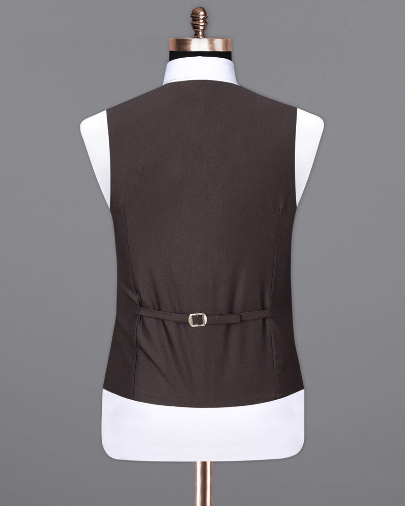 Bleached Cedar Brown Textured Waistcoat