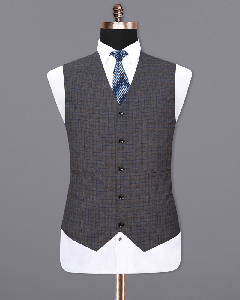 Tundora Gray Plaid Waistcoat