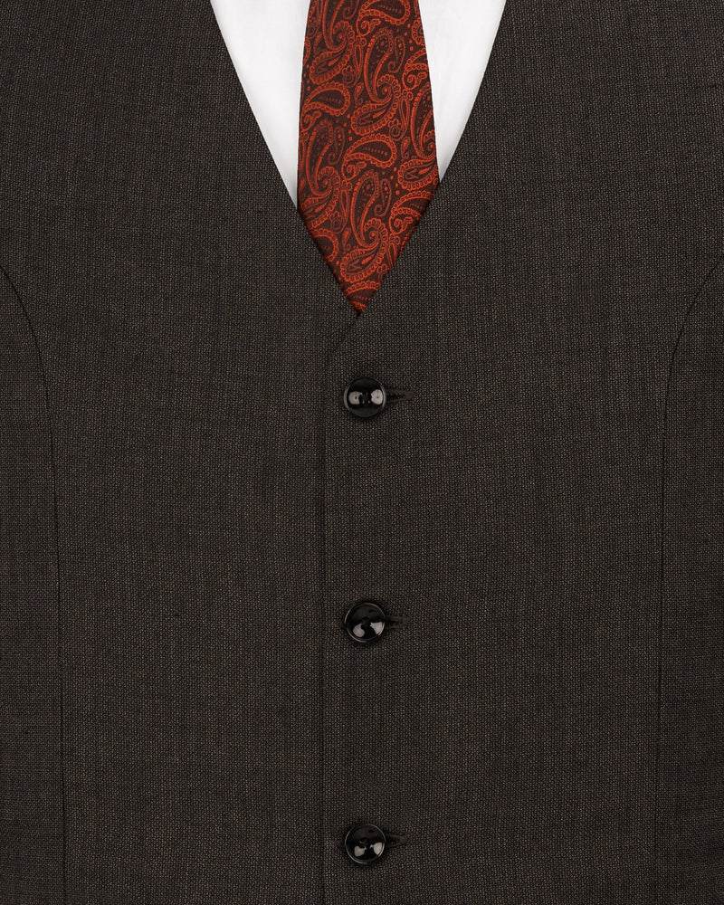 Iridium Brown Solid Waistcoat