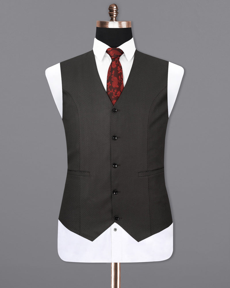 Dune Brown Textured Waistcoat