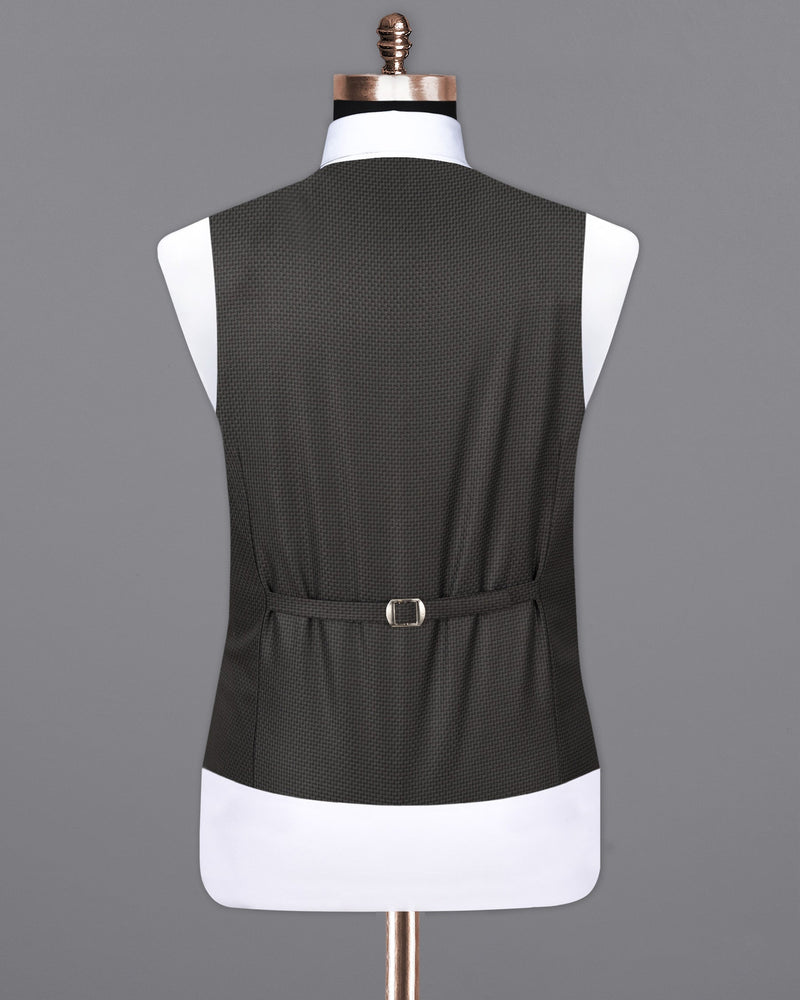 Dune Brown Textured Waistcoat