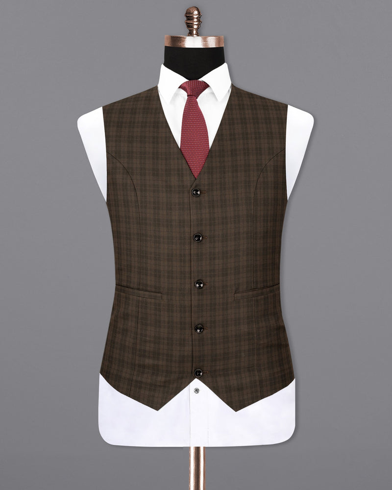 Armadillo Brown Plaid Waistcoat