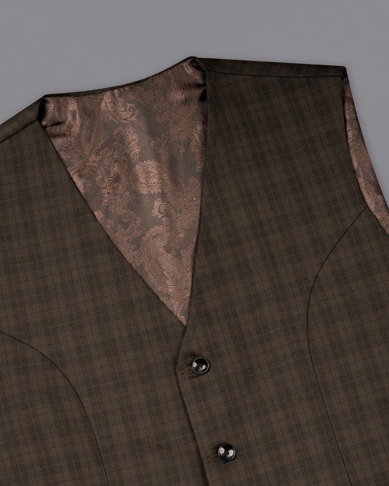 Armadillo Brown Plaid Waistcoat