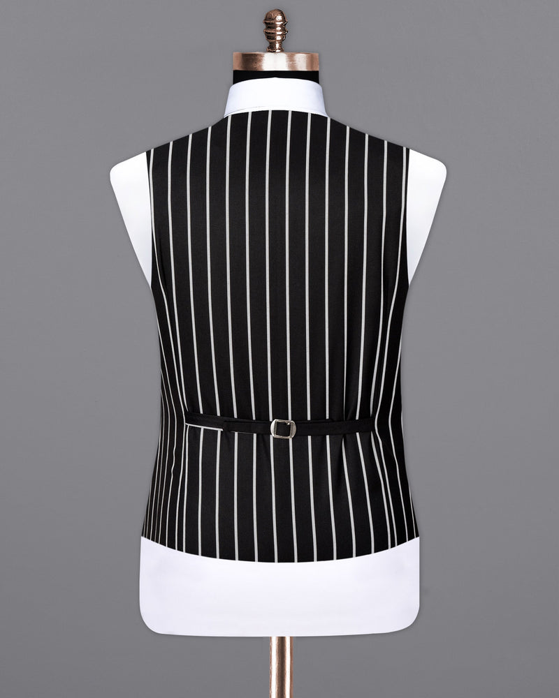 Jade Black with White Striped Waistcoat