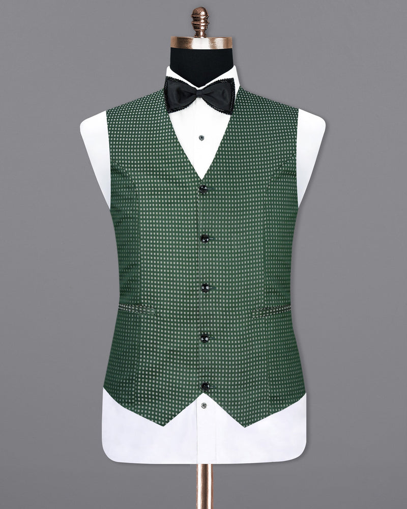 Everglade Green Square Textured Waistcoat