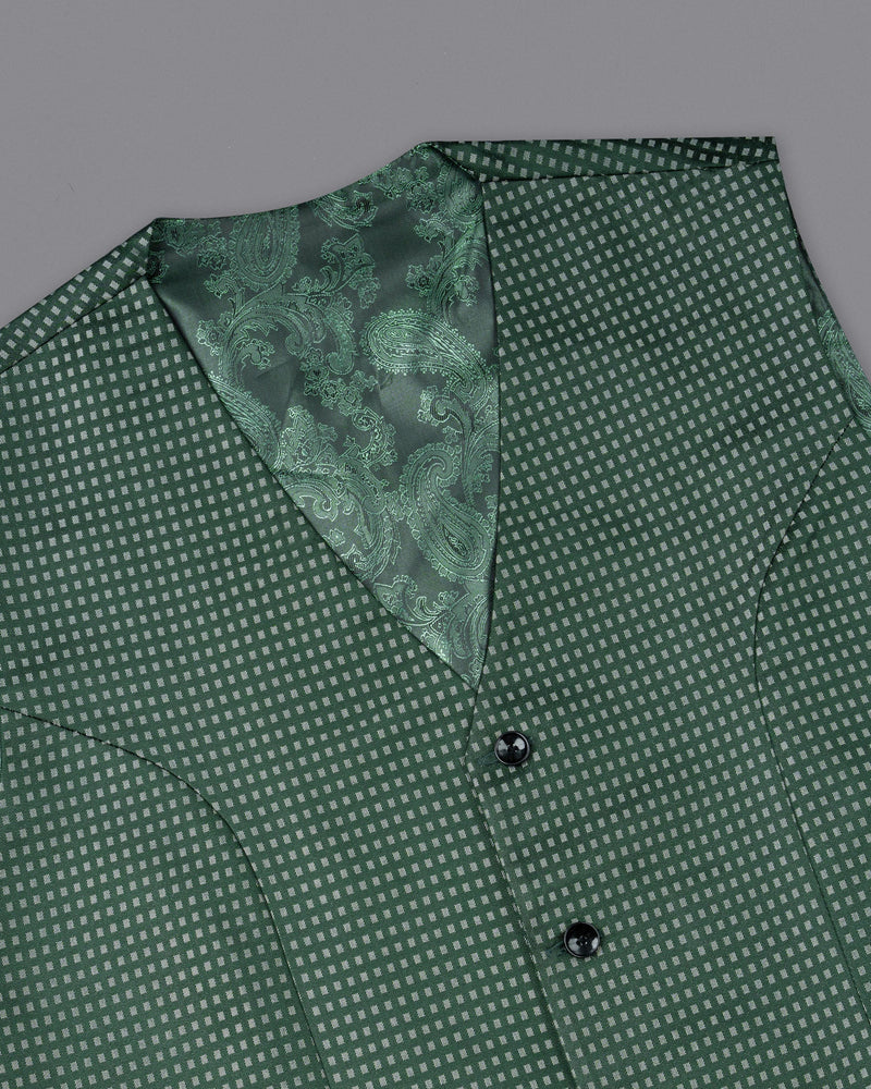 Everglade Green Square Textured Waistcoat