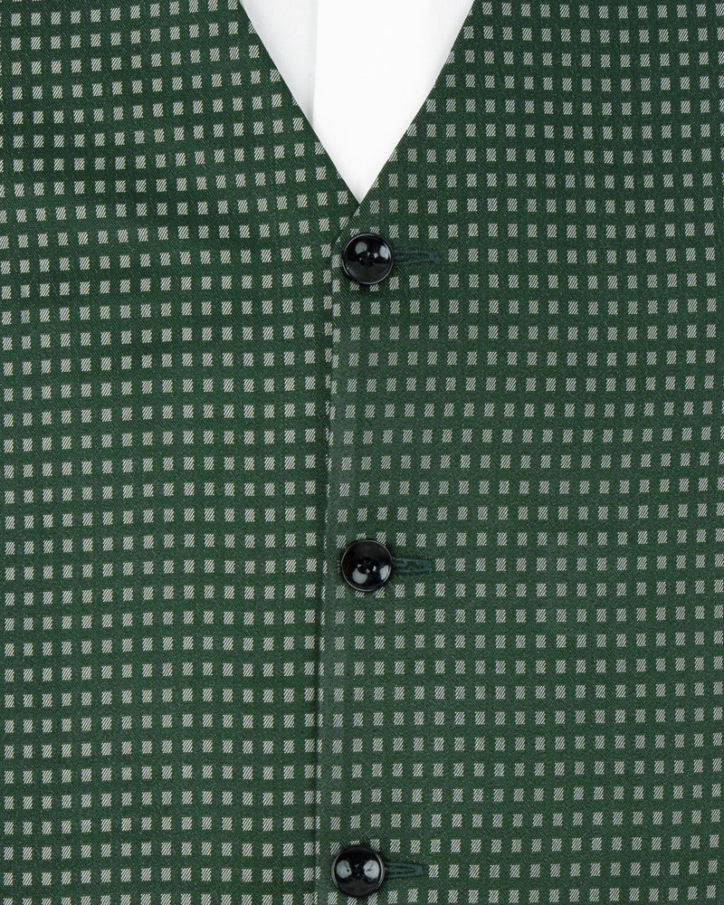 Everglade Green Square Textured Waistcoat