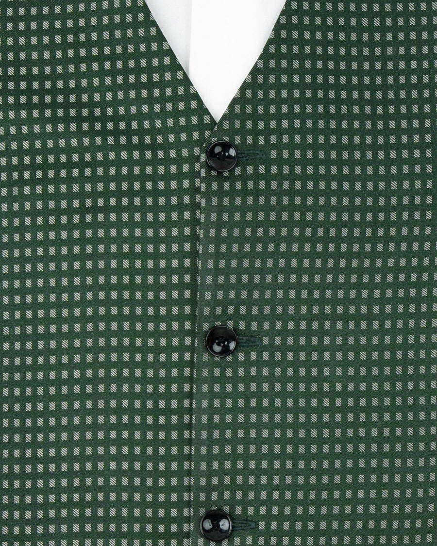 Everglade Green Square Textured Waistcoat
