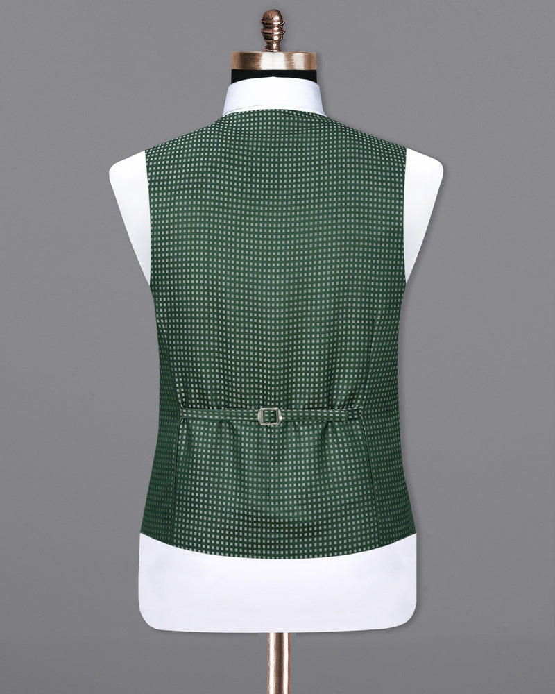 Everglade Green Square Textured Waistcoat