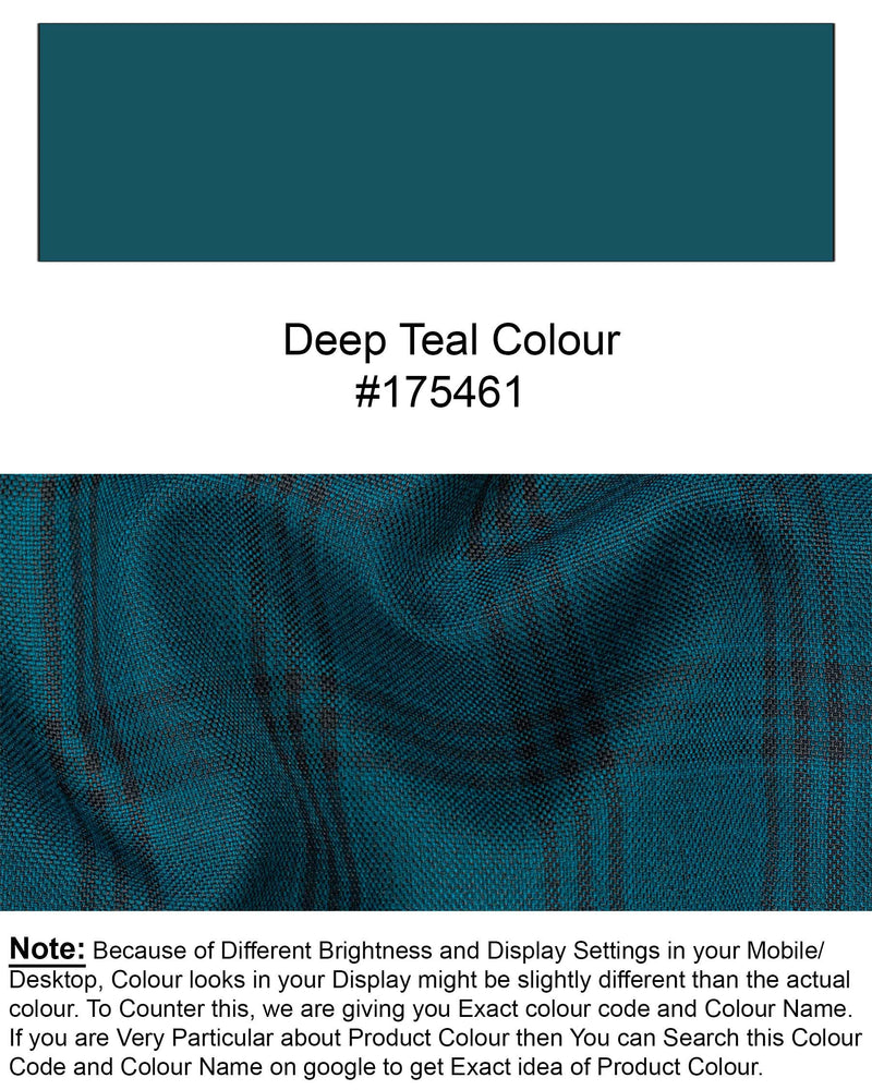 Deep Teal Plaid Waistcoat