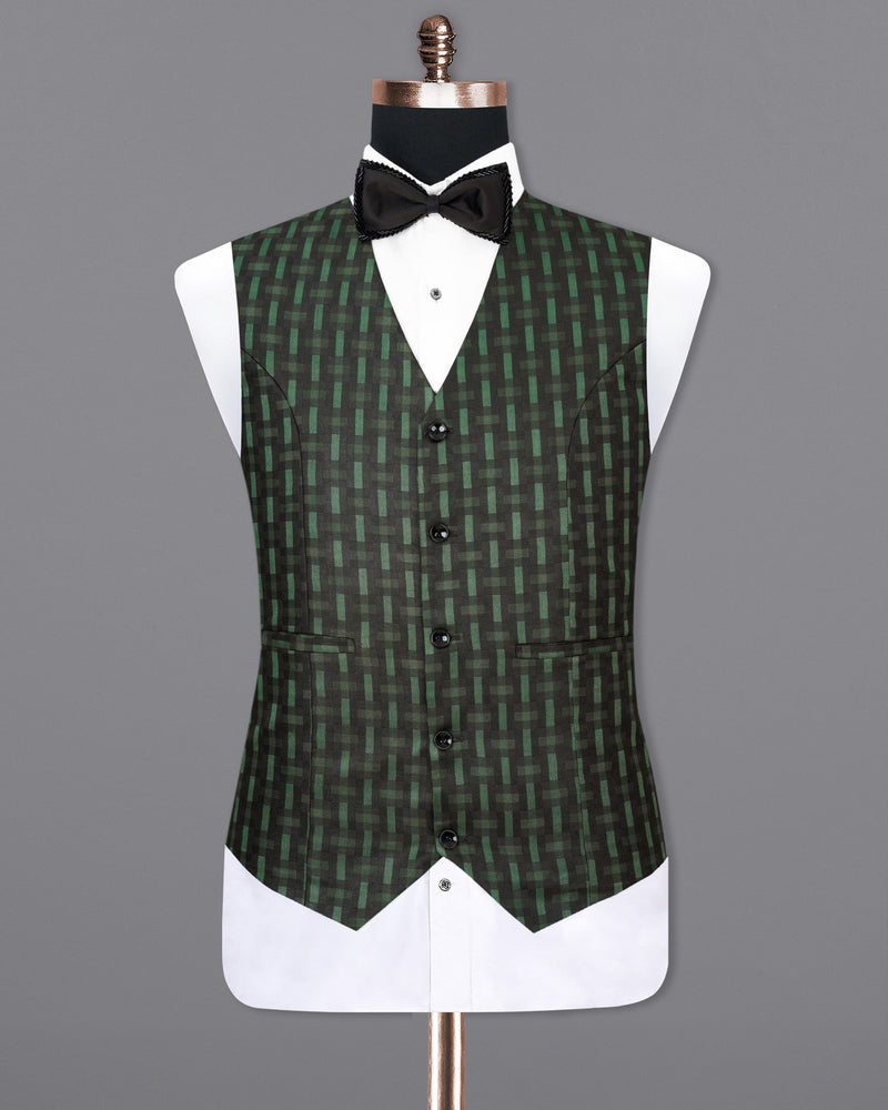 Woodland Green and Jade Black Waistcoat