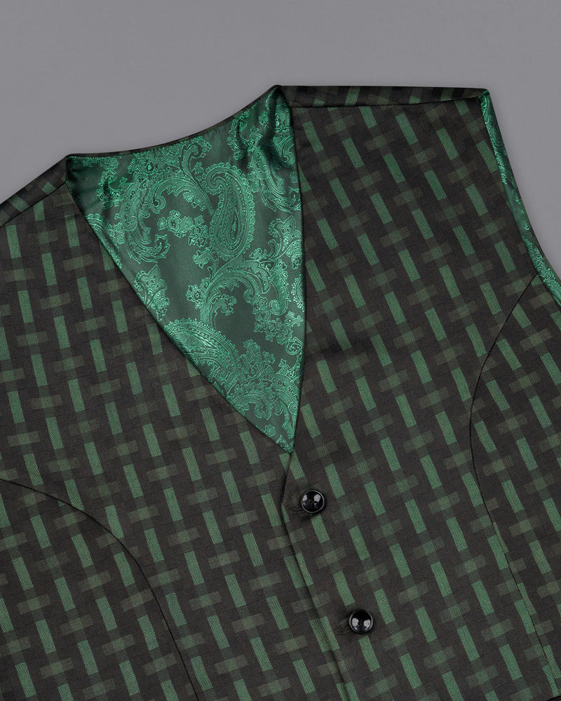 Woodland Green and Jade Black Waistcoat