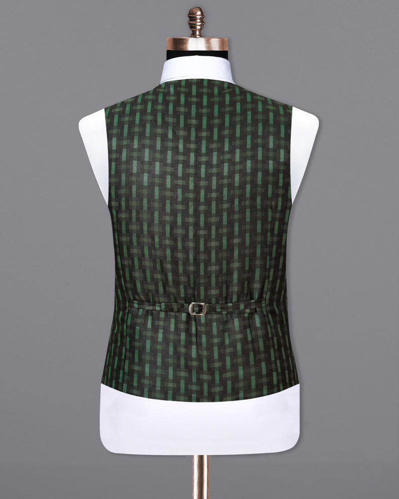 Woodland Green and Jade Black Waistcoat